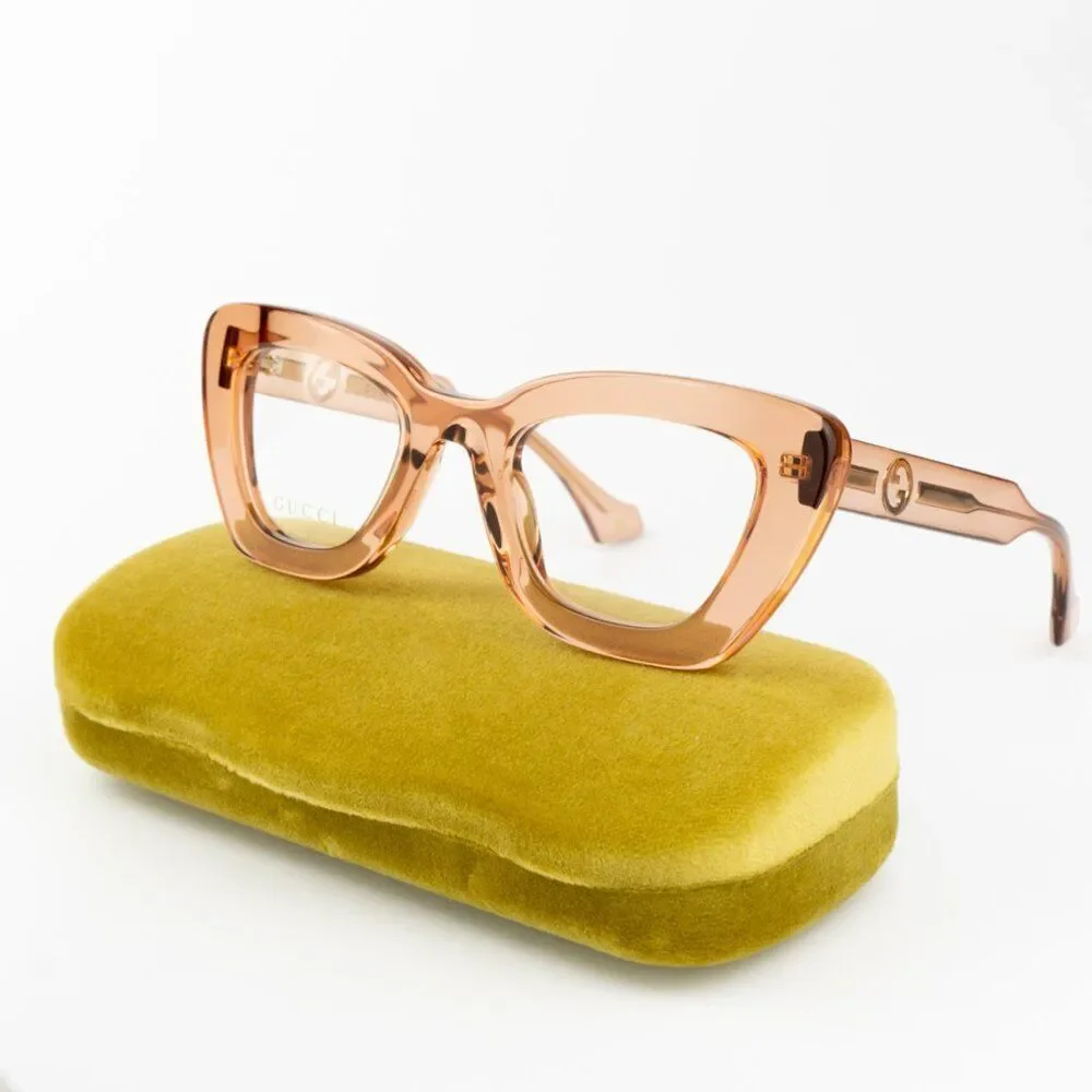 NEW Gucci GG1555O 004 Brown Women Cat Eye Eyeglasses GG 1555O